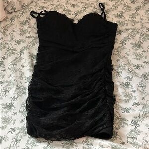 Windsor Black Ruched Mini Dress